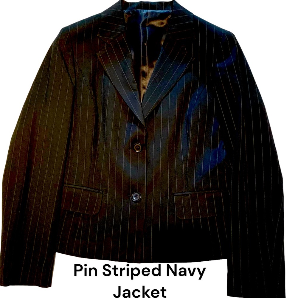 Pinstriped Navy Jacket